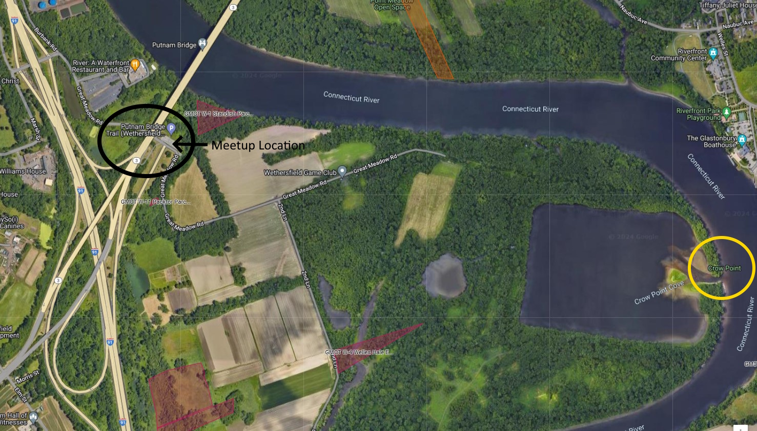 Brisk Winter Walk #7: Saturday, January 24, 2026. 9:00 AM. Wethersfield Meadows, Standish and Packtor Parcels, Crow Point